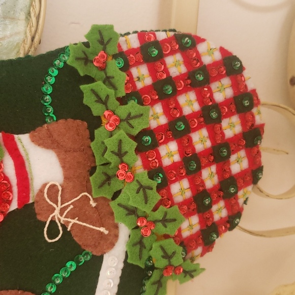 Bucilla Football Santa Christmas Stocking Completed - Picture 4 of 8